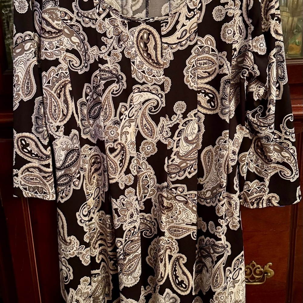 Kim Rogers Black and White Paisley Dress